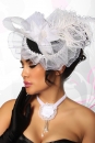 Mini-Victorian-Hut / Fascinator wei�/schwarz
