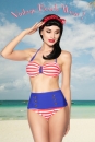 Vintage Bandeau- Bikini, blau/rot/wei�