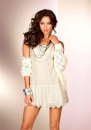 Kleid m. Spitze, wollwei� von Laura Scott
