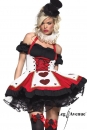 2 teiliges Spielkartenlady-Kost�m schwarz/rot/wei�